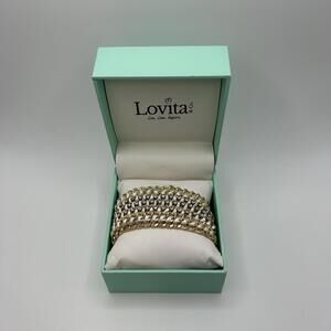 Lovita & Co. White & Gold Color Thick Tie Bracelet
